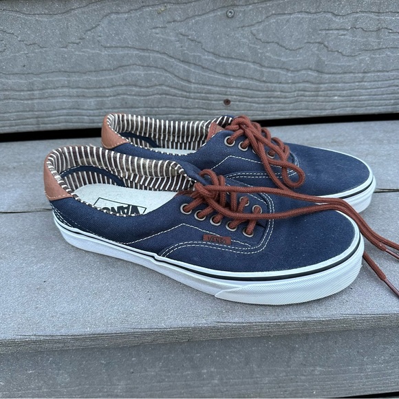 Vans Other - Vans Navy/Brown/Denim Dress Blues Sneakers Skate Shoes | Women’s 8 Mens 6.5